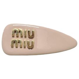 Miu Miu Clip per capelli in vernice rosa cipria Rosa