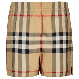Burberry Short de algodón a cuadros Naranja