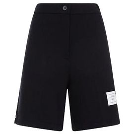 Thom Browne Wollshorts mit hoher Taille Schwarz