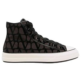Valentino Tênis de cano alto Twill Ikonograph Preto