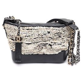 Chanel Borsa a Spalla e Borsa Hobo Gabrielle Sequin Small Chain Bianco
