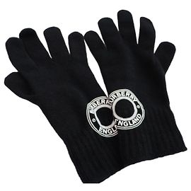 Burberry Logo Graphic Cashmere Blend Gloves Black Black