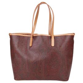 Etro Paisley Canvas Shopper Schultertasche Rot