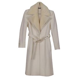 Gucci Ivory Wool Belted Coat White