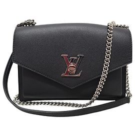 Louis Vuitton Bolsa de ombro Mylockme com corrente e monograma preto Preto