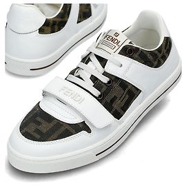 Fendi FF Jacquard Sneaker Erwachsenen Größe AHGY Silber