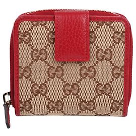 Gucci GG Pattern Jacquard Red Women's Wallet Red
