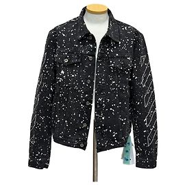 Off White Painting Effect Diag Denim Jacket Multiple colors