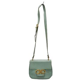 Salvatore Ferragamo Bolsa Transversal Vintage Double Gancini Verde
