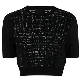 Givenchy Suéter cropped em jacquard Preto