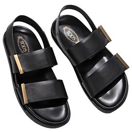 Tod's Leather Strap Sandals Black
