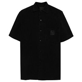 Givenchy Baumwoll-Kurzarmhemd mit Logo-Patch Schwarz