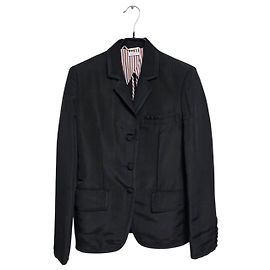 Thom Browne Giacca blazer in seta con tre bottoni da donna Nero
