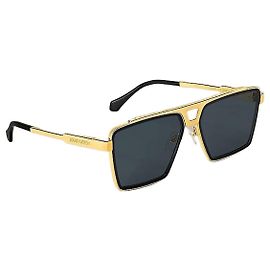 Louis Vuitton Evidence Metal Square Sunglasses Black and Gold Tone Frame Black