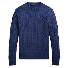 Ralph Lauren Cable Knit with Pony Logo Embroidery Blue
