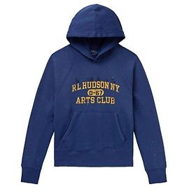 Ralph Lauren Vintage Fit Fleece Graphic Hoodie Blau