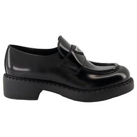 Prada Matte Brushed Leather Loafer Black
