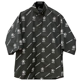 Balenciaga Camiseta de algodón WFP Multi-Logo Negra Negro