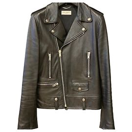 Saint Laurent Leather Rider Jacket Black Black