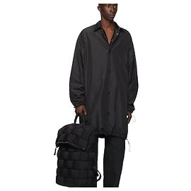 Bottega Veneta Nylon Technical Oversized Coat Black