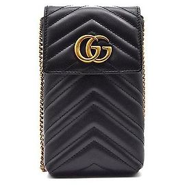 Gucci Bolsa transversal GG Marmont Mini Chain Preto