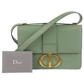Dior Bolsa de ombro e transversal Montaigne em couro verde Verde