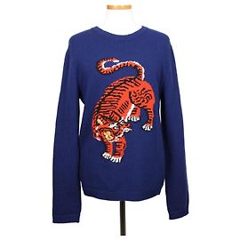 Gucci Tiger Wollpullover Blau
