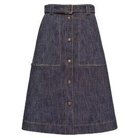 Moncler Denim-Midirock Blau