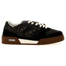 Fendi Match Low-Top Sneaker aus Wildleder Schwarz