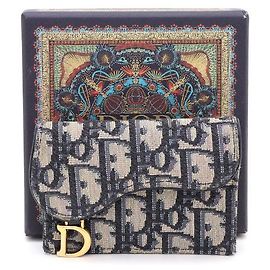 Dior Cartera de solapa Oblique Saddle Azul