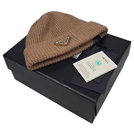 Prada Triangle Logo Wool Cashmere Beanie Multiple colors
