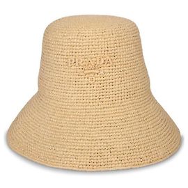 Prada Rafia Bucket Hat Orange