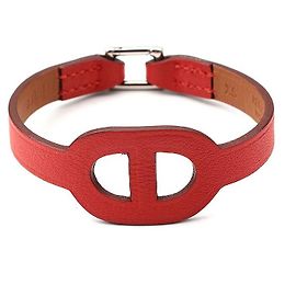 Hermès Orange Chandel Silberarmband XS Orange