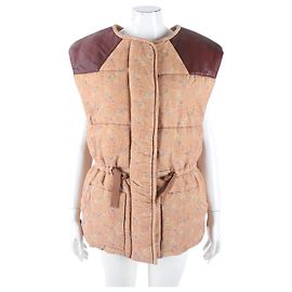 Colete acolchoado com acabamento em couro Isabel Marant Marrom