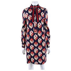 Gucci Langarmkleid Blau