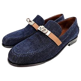 Hermès Denim Kelly Loafer Blau
