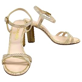 Chanel Python Sandals Orange
