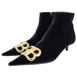 Balenciaga BB Velvet Bootie Schwarz