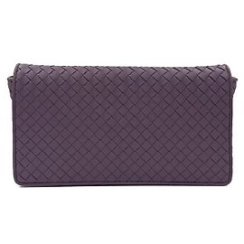 Bolsa transversal de aba Intrecciato Bottega Veneta Roxo