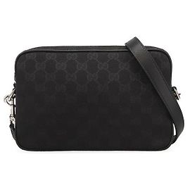 Gucci Kleine Canvas-Umhängetasche Schwarz
