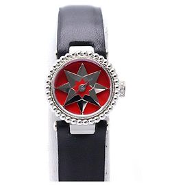 Dior Relógio Rose des Vents para mulher com pulseira de couro e quartzo Preto