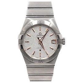 Omega Relógio de aço para homem Constellation Co-Axial Chronometer Prata