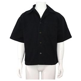 Prada Vintage Black Denim Short Sleeve Jacket Season Black