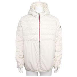 Moncler GLAREY Hooded White Quilted Down Jacket for Men Season White