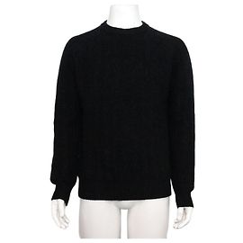 Hermès Schwarzes Kaschmir-Strick-T-Shirt für Herren Schwarz