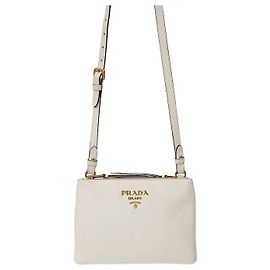 Prada Borsa a tracolla Viterbo Phoenix Double Zipper Argento
