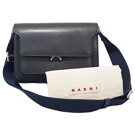 Marni Borsa Trunk Saffiano Medium Blu