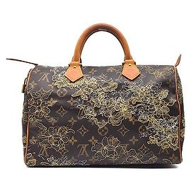 Louis Vuitton Speedy Monogram Dentelle Marrom