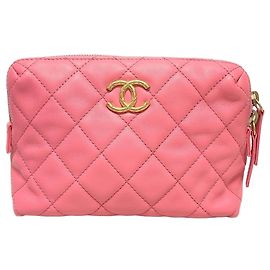 Chanel Mini bolsa crossbody bowling em couro de bezerro rosa Rosa