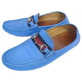 Gucci Mocassim de condução com bocado Azul